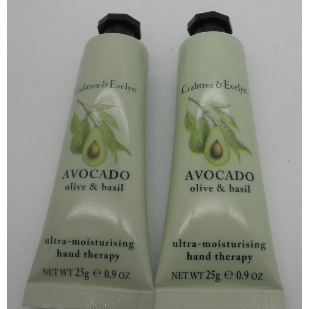 CRABTREE & EVELYN Avocado Olive & Basil Purse Size Hand Therapy 0.9 oz LOT OF 2